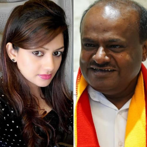 Radhika and H.D. Kumaraswamy (PC: Radhika Instagram and H.D. Kumarswamy Facebook)