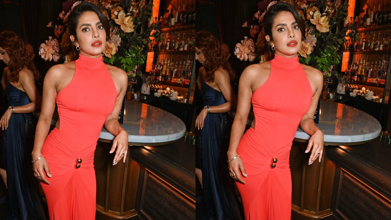 Priyanka Chopra in orange dress