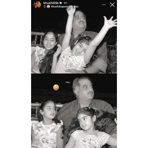 Khushi Kapoor shares happy memories from childhood with elder sister Janhvi and dad Boney Kapoor; see PICS