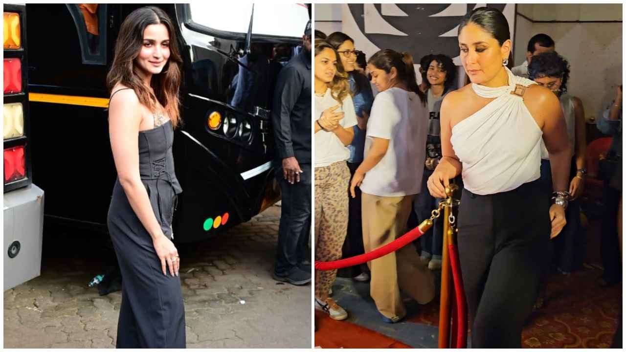 Alia Bhatt and Kareena Kapoor Khan look stylish divas in their trendy monochromatic looks (PC: Viral Bhayani, Varinder chawla)