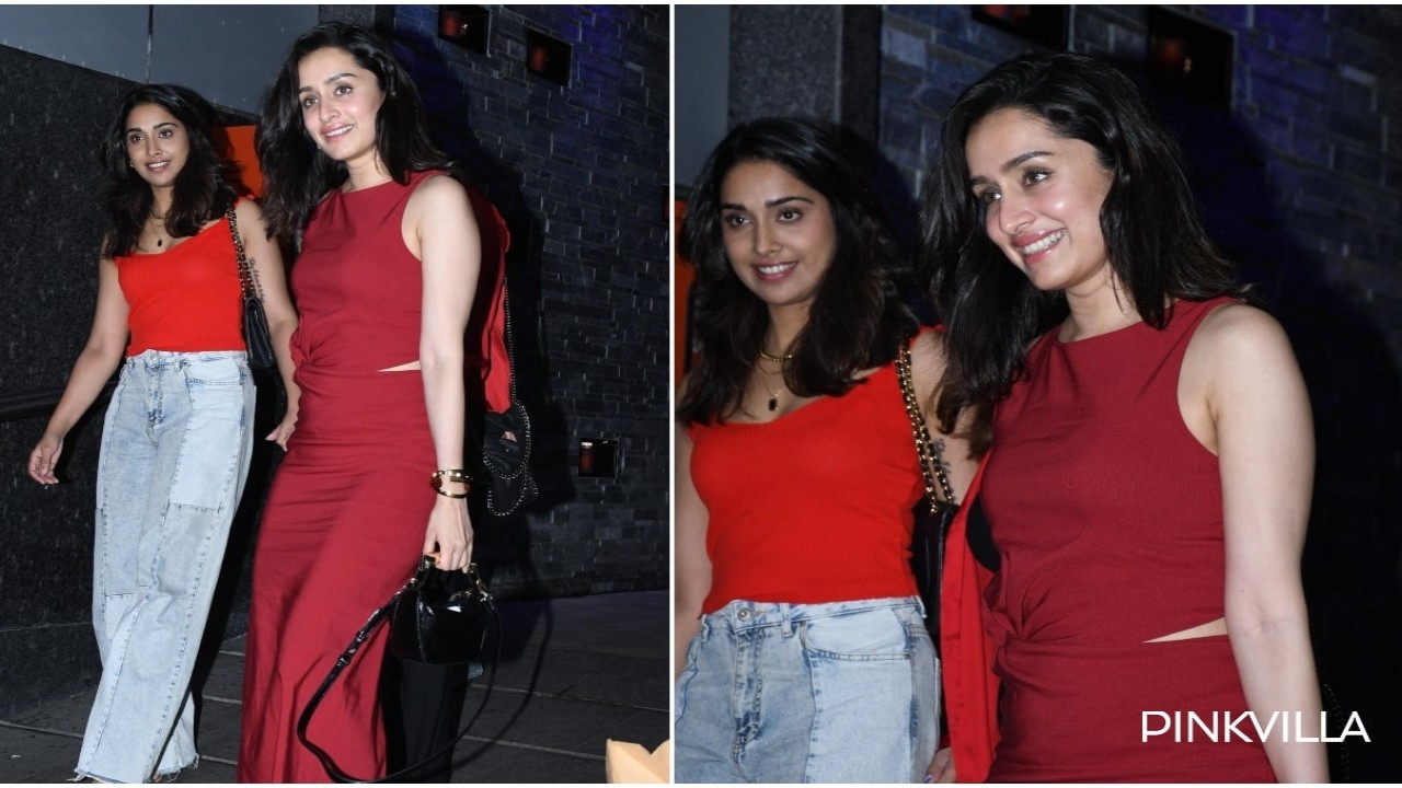 Stree 2 star Shraddha Kapoor paints the town red in color-coordinated outfits as she heads out for Sunday dinner with her girlies: WATCH