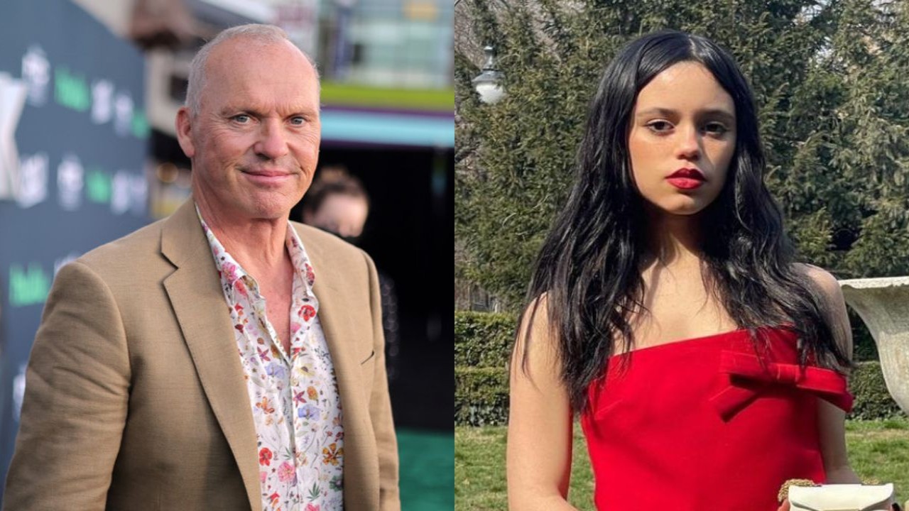 Michael Keaton (CC: Getty Images)  and Jenna Ortega (CC: Instagram)