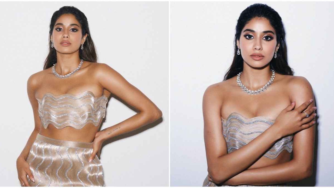 Janhvi Kapoor, co-ors-set, Rimzim Dadu, Bulgari, hot, gold, Corset, dress, Style, Fashion