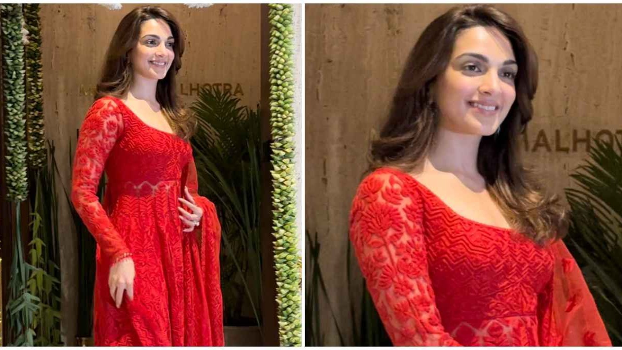 Kiara Advani, Ganesh Chaturthi 2024, ethnic wear, ethnic suit, suit, anarkali, anarkali suit, hot, red, Style, Fashion