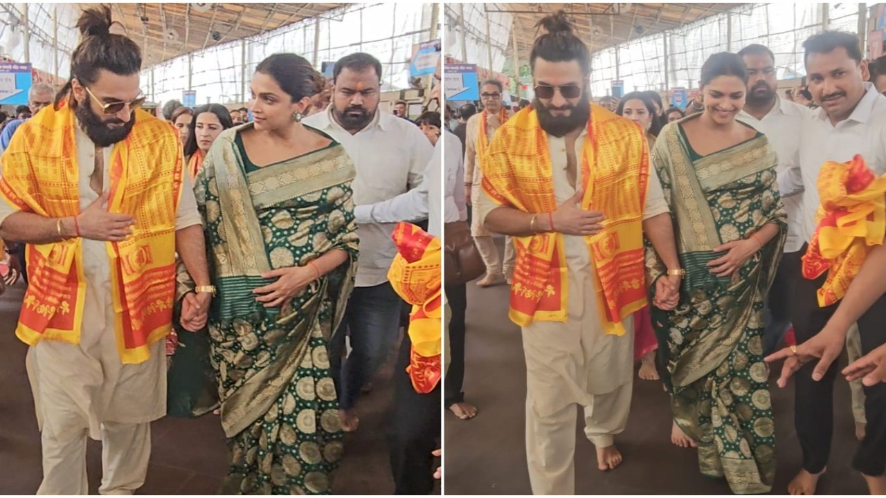 WATCH: Mom-to-be Deepika Padukone stuns in green saree as she reaches Siddhivinayak Temple with Ranveer Singh hand-in-hand