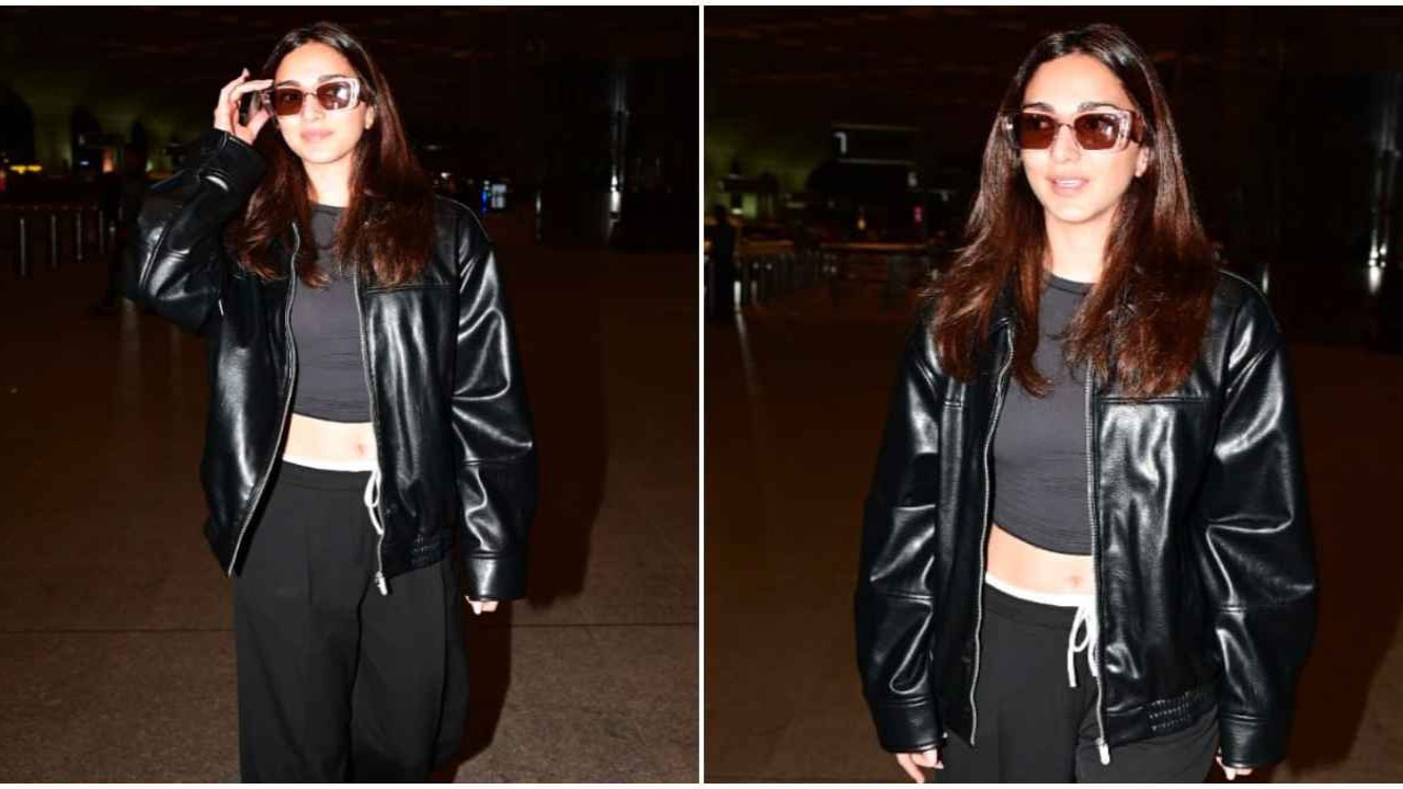 Kiara Advani, Semi-Formal Wear, Accessories, Leather jacket, co-ord set, all-black, black look, Style, Fashion