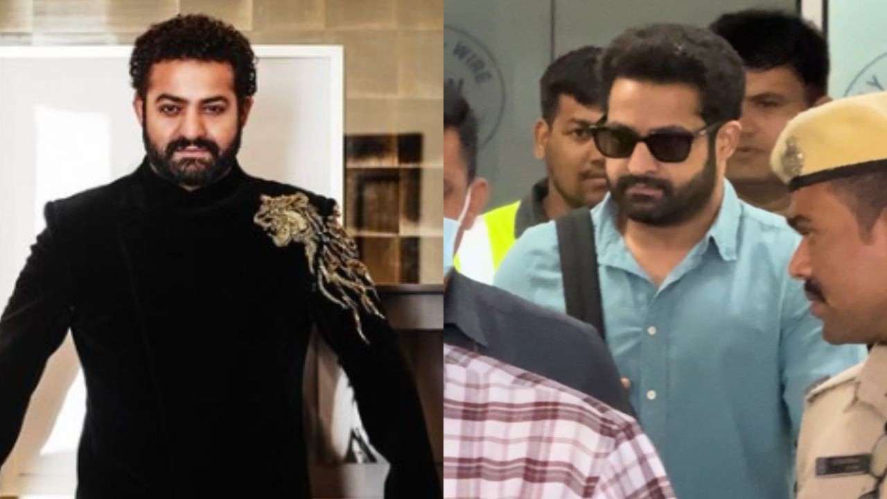 Jr NTR gives off a stern look as he returns to Hyderabad after religious trip