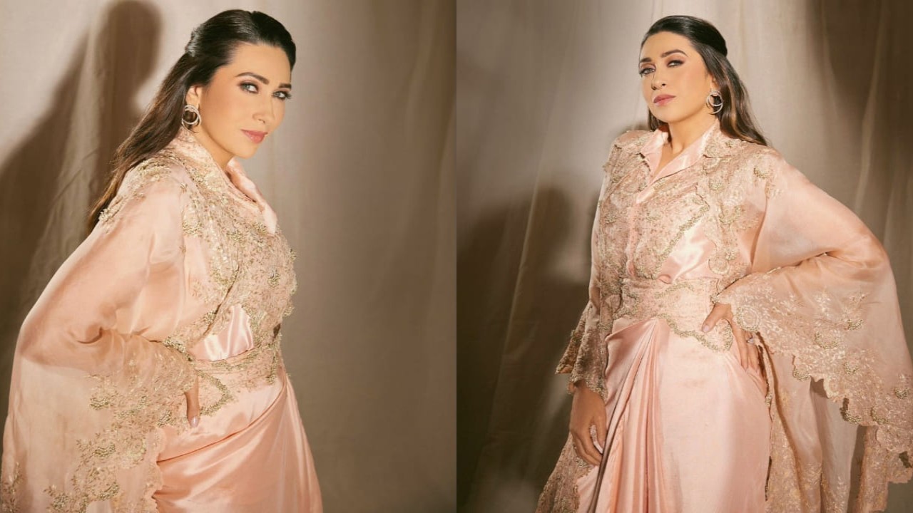 Karisma Kapoor in pink anamika khanna co-ord set 