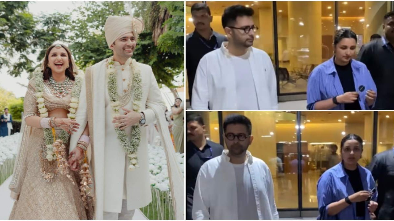 WATCH: Lovebirds Parineeti Chopra-Raghav Chadha are all smiles as they return to Mumbai after 1st wedding anniversary getaway