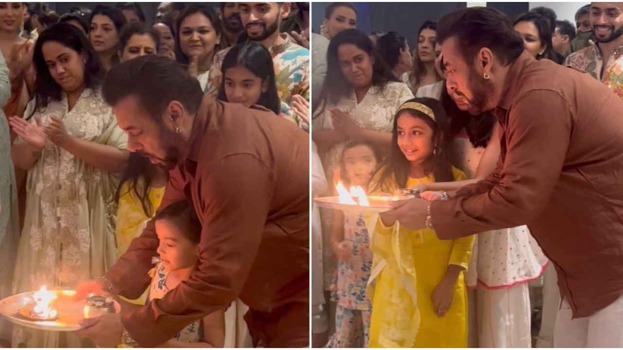 Salman Khan performing aarti with niece Aayat is the cutest; Iulia Vantur joins Salim Khan, Arbaaz Khan and others at Arpita’s Ganesh Chaturthi celebration; WATCH