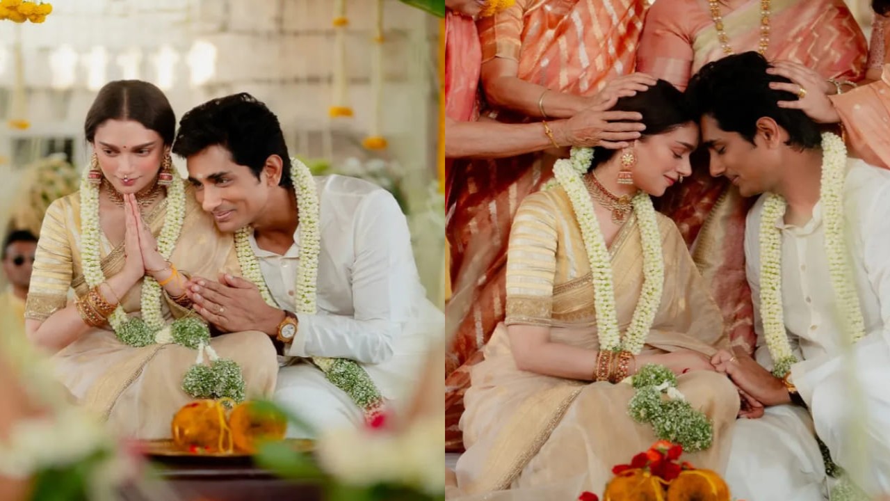 FIRST PHOTOS: Aditi Rao Hydari and Siddharth tie the knot in a traditional ceremony and it's straight out of a Mani Ratnam film