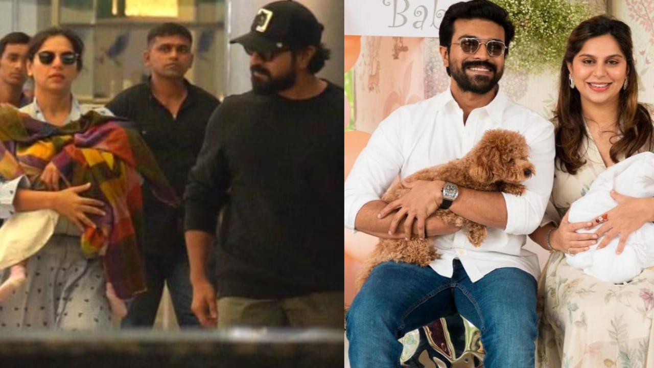 WATCH: Ram Charan returns to Hyderabad with wife Upasana and daughter Klin Kaara