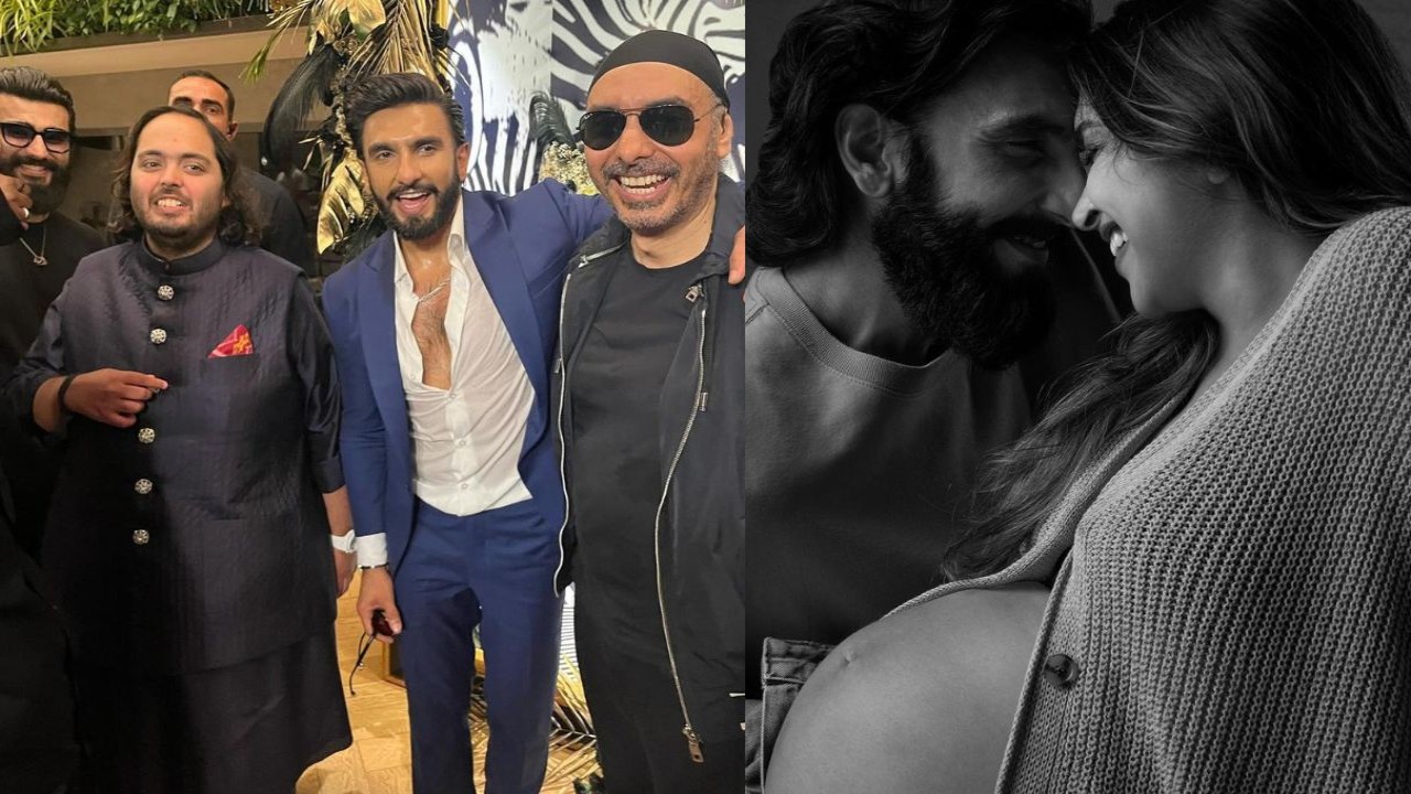 Ranveer Singh poses with boy gang ft Arjun Kapoor, Anant Ambani in UNSEEN pics as Sukhbir congratulates him for baby girl with Deepika Padukone