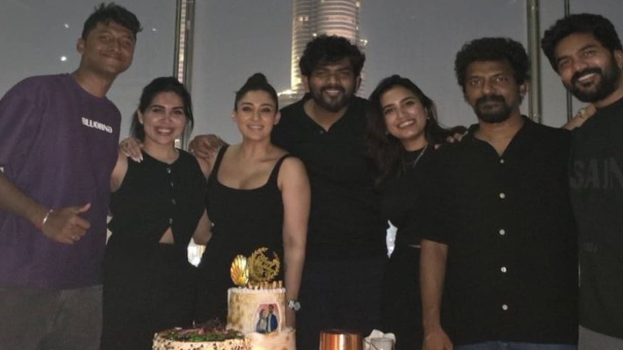 Inside PIC: Nayanthara celebrates husband Vignesh Shivan's birthday near Burj Khalifa in Dubai with close friends