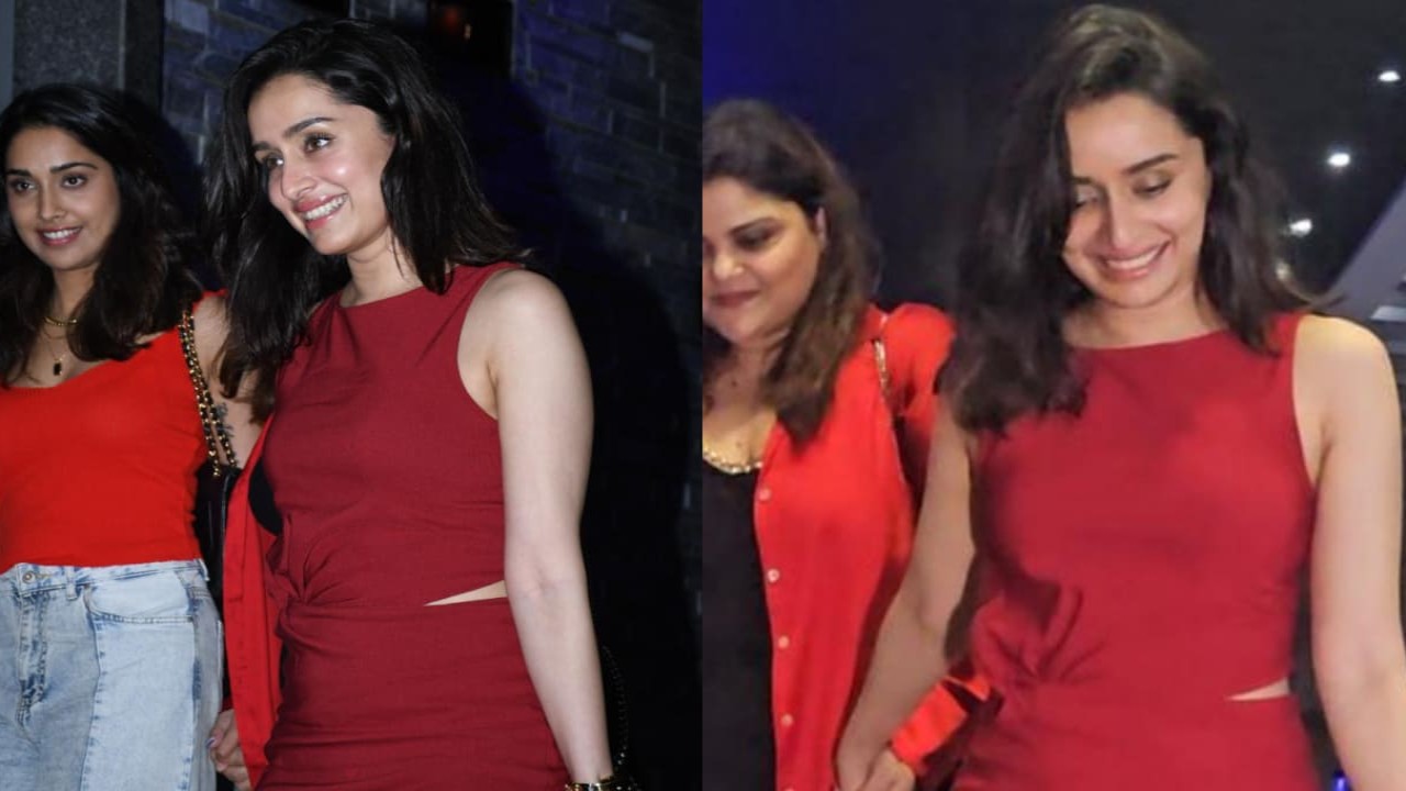 Shraddha Kapoor in red cut out dress