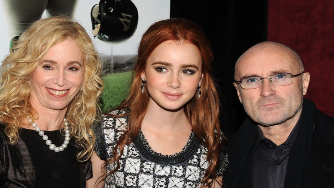 Jill Tavelman, Lily Collins and Phil Collins (CC: Getty Images)