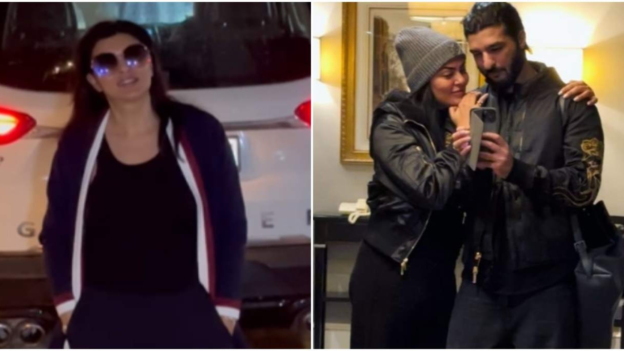 WATCH: Sushmita Sen avoids posing with ex-boyfriend Rohman Shawl; tells paps 'Thoda jaldi mein hoon'