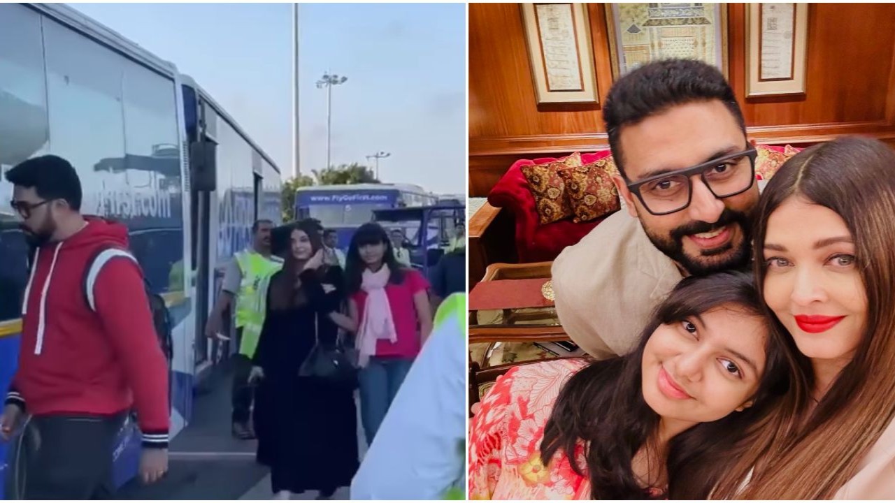 Abhishek Bachchan-Aishwarya Rai along with daughter Aaradhya Bachchan get spotted at Dubai airport amidst divorce rumors; All is well?