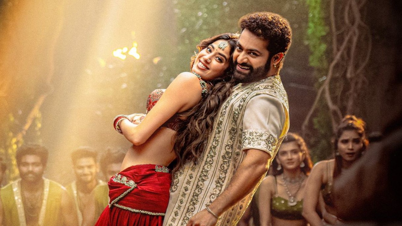 Devara song Daavudi: Jr NTR holds Janhvi Kapoor close in new teaser poster from upcoming sizzling dance number