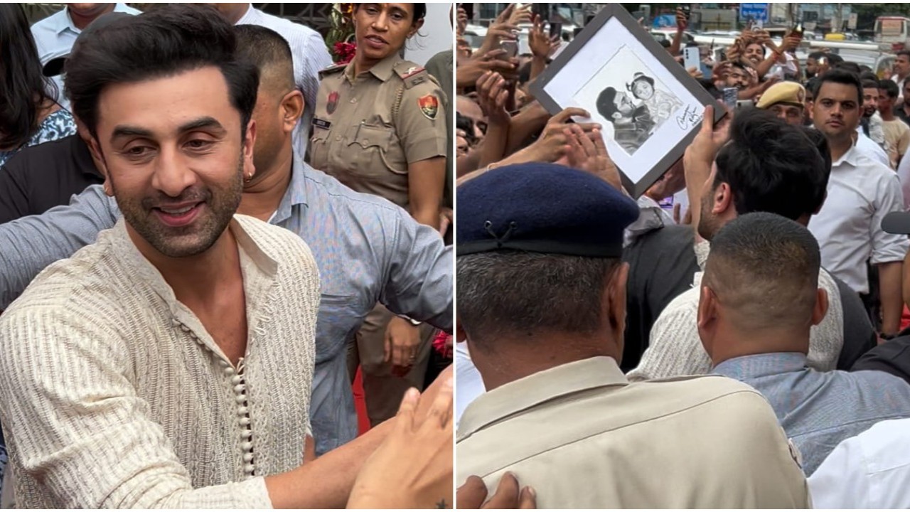 Ranbir Kapoor makes sure to collect fan gift featuring him and daughter Raha amid crowd; Don't miss VIDEO