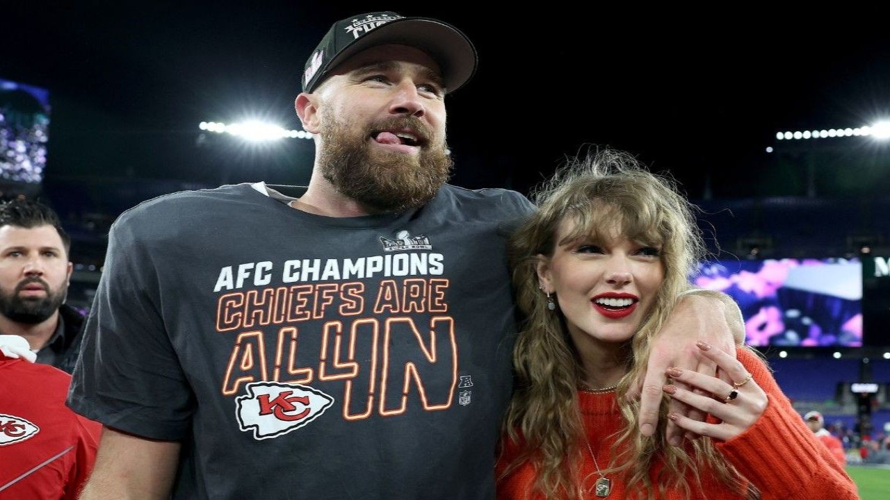 Taylor Swift and Travis Kelce (CC: Getty Images)