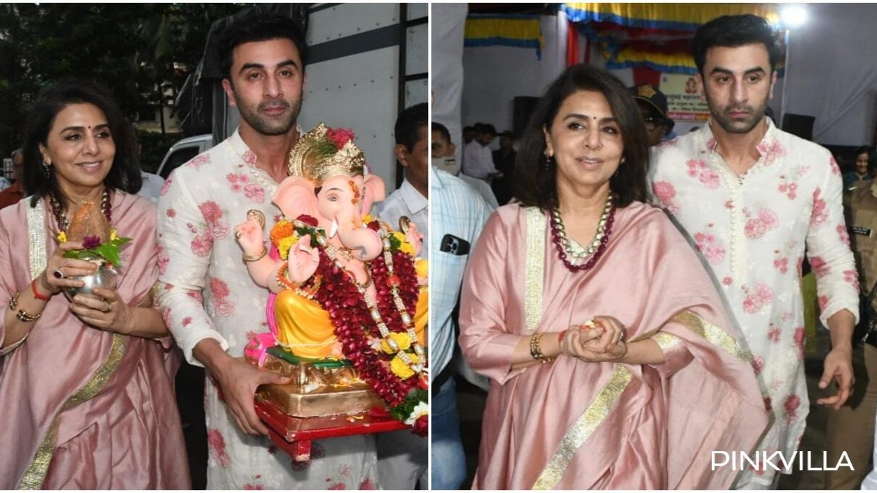 Ranbir Kapoor and Neetu Kapoor attend Ganpati Visarjan; perform last aarti before bidding adieu to Bappa: WATCH