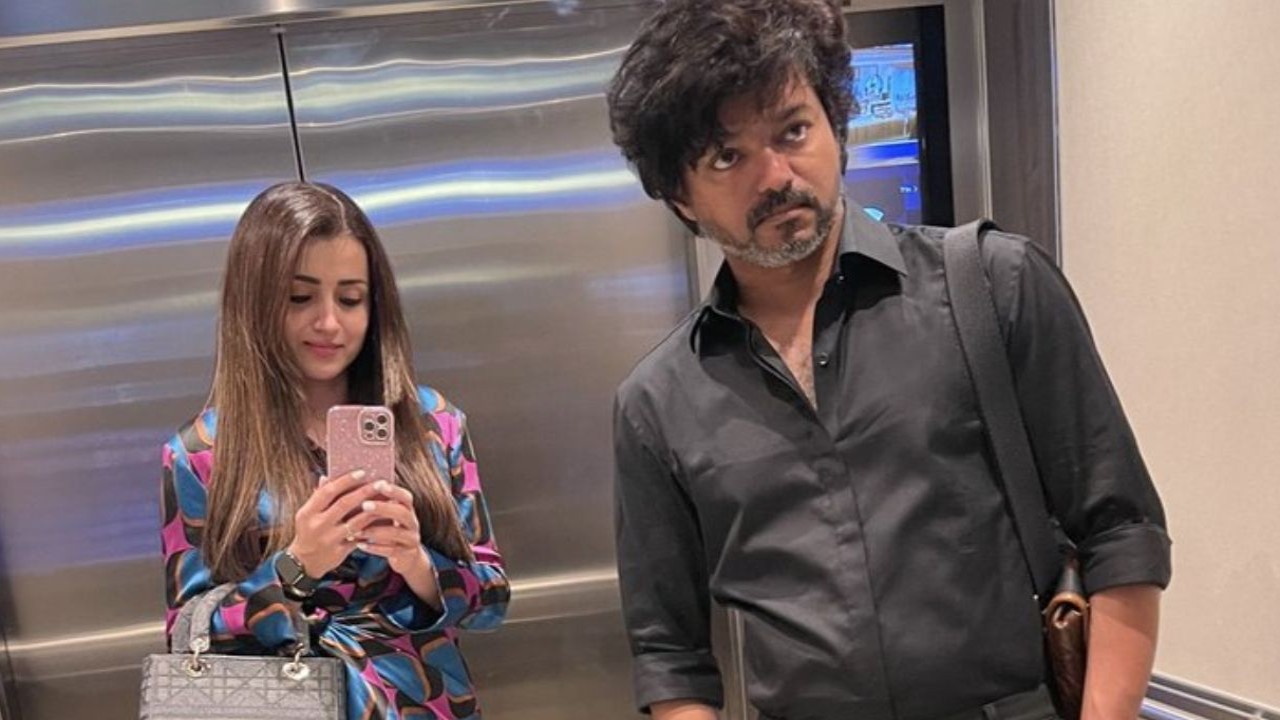 After Trisha's viral mirror selfie with Thalapathy Vijay sparked dating rumors, actress watches The GOAT FDFS