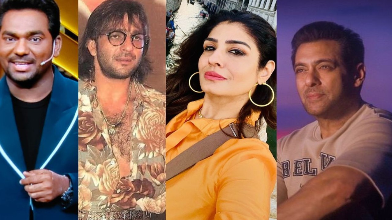 Zakir Khan, Raveena Tandon, Salman Khan, Sanjay Dutt   