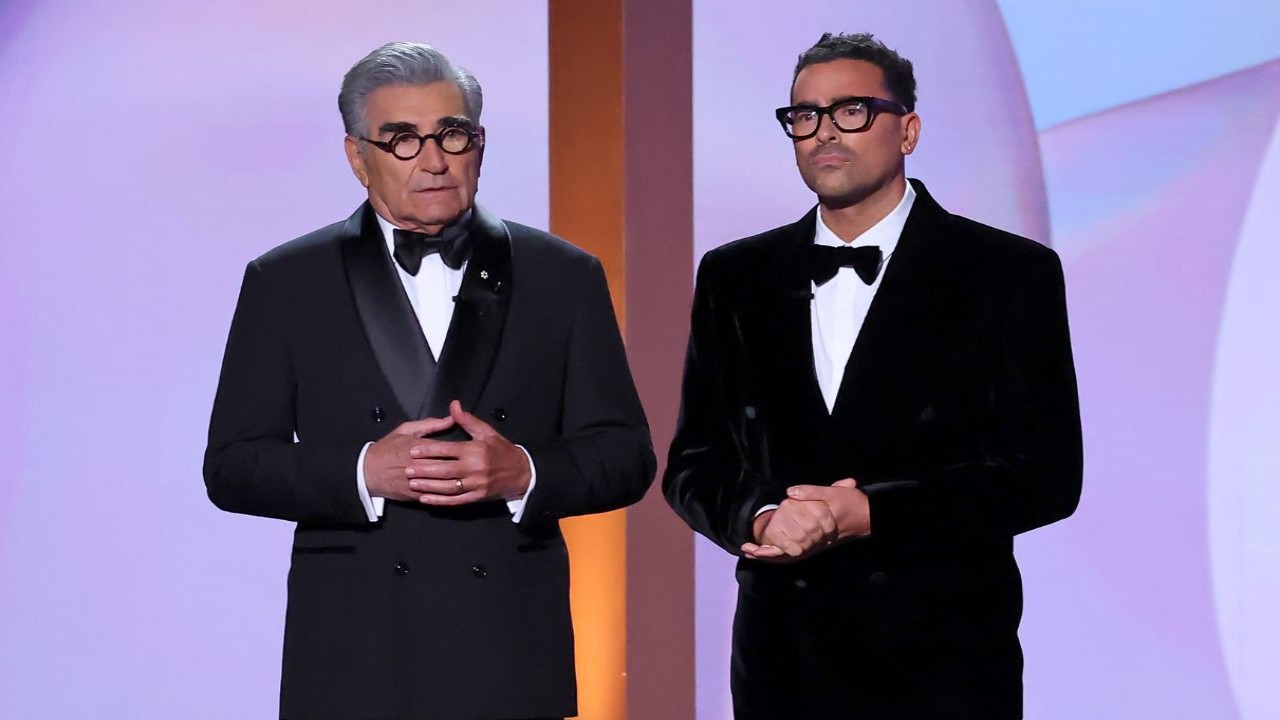 Dan Levy reveals dad Eugene Levy's funny texts