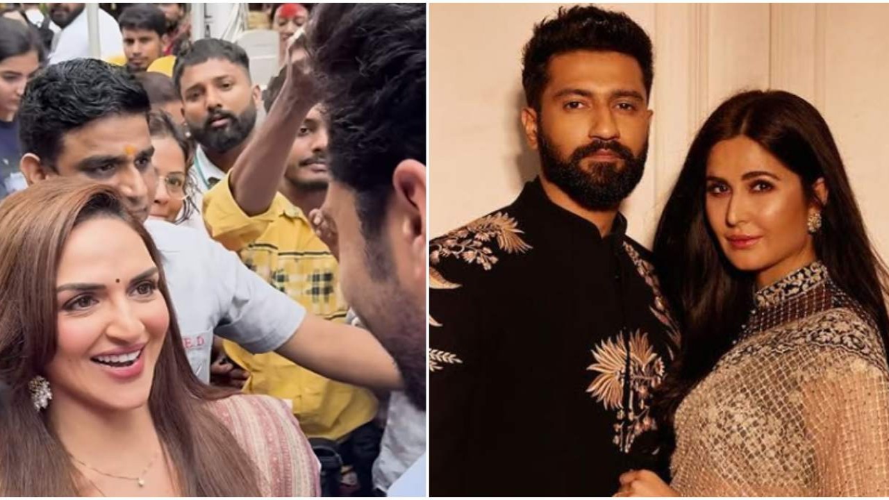 WATCH: Esha Deol asks Vicky Kaushal to give her 'love to Katrina Kaif' as they meet at Ganesh Chaturthi celebrations