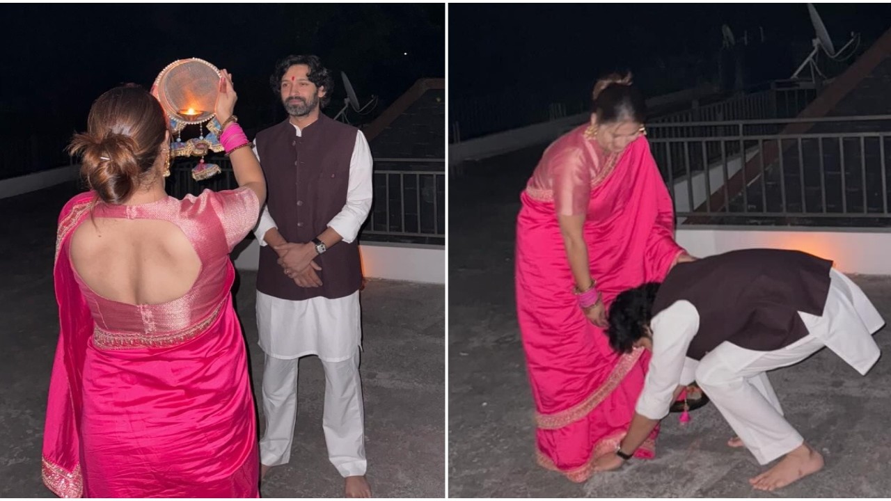 PICS: Vikrant Massey touches wife Sheetal Thakur’s feet as they celebrate Karwa Chauth; fan says, ‘This is how true love looks like’