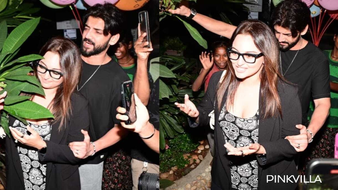 WATCH: Sonakshi Sinha-Zaheer Iqbal twin in black as they step out for dinner date; couple wins over internet with adorable chemistry