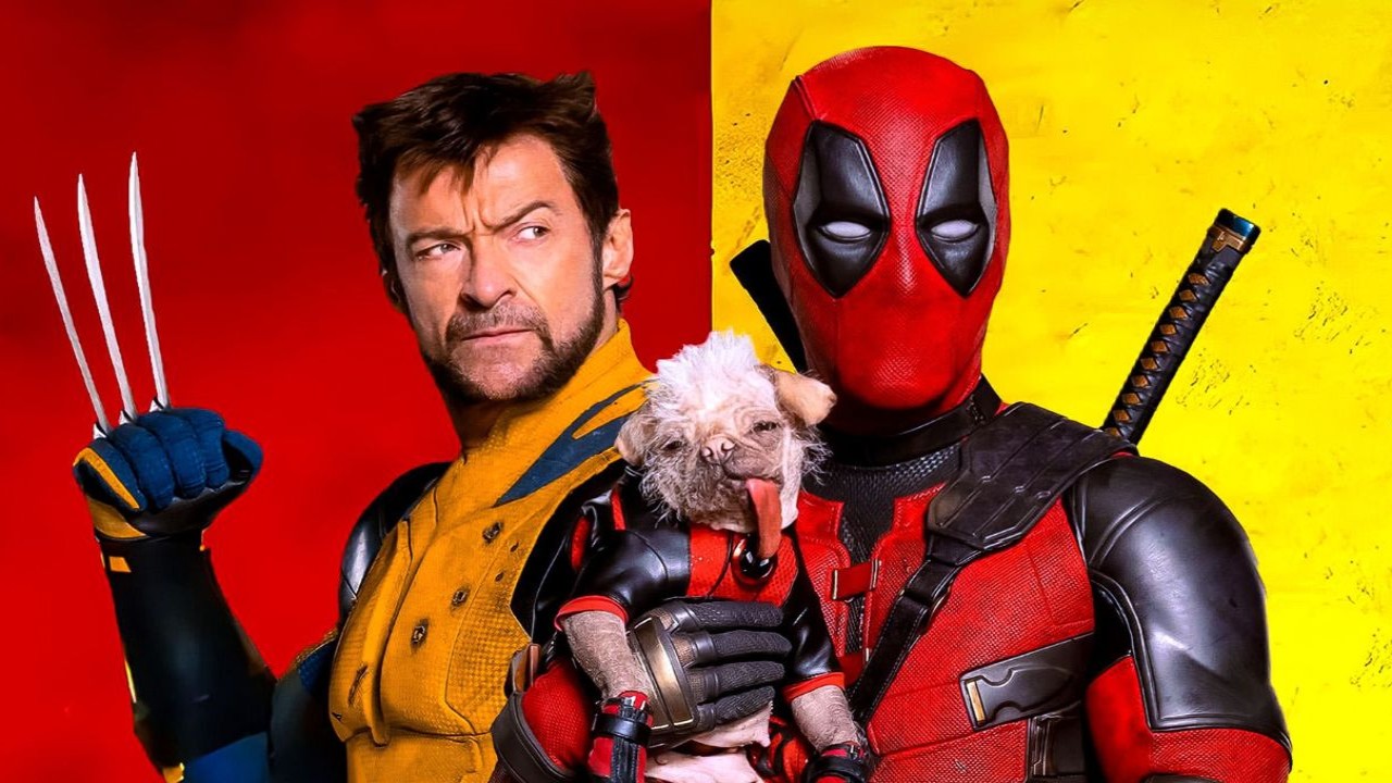 Ryan Reynolds and Hugh Jackman and Peggy the dog (CC: IMDb)