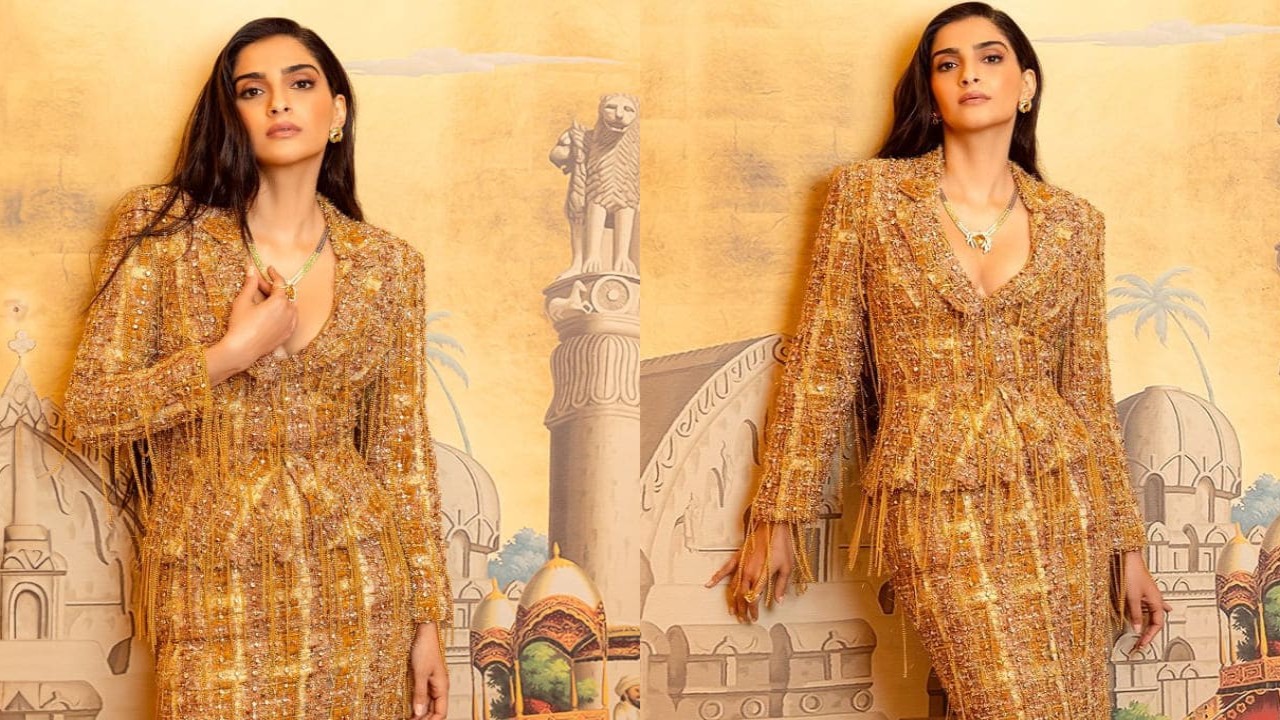 Sonam Kapoor in metallic co-ord set 