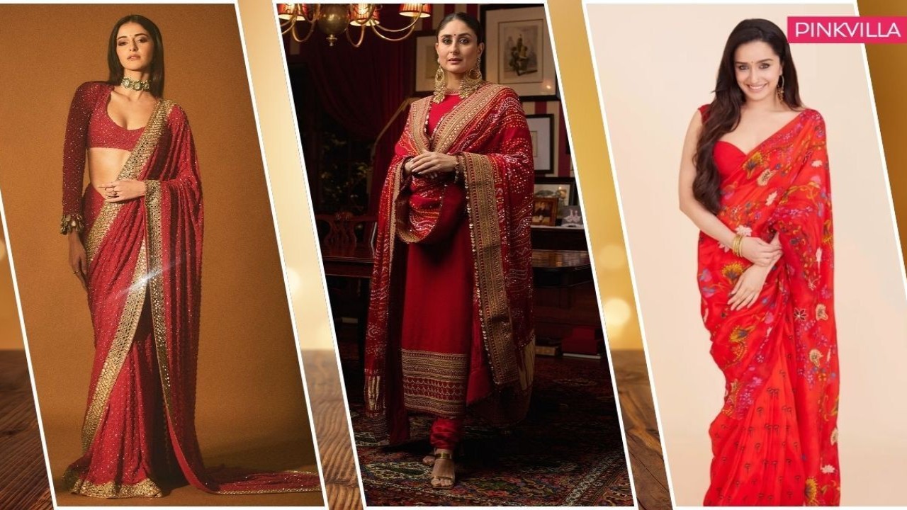 Shraddha Kapoor, Kareena Kapoor Khan, Ananya Panday, Aditi Rao Hydari, Navratri, Navratri 2024, day 6, red, ethnic wear, style, fashion