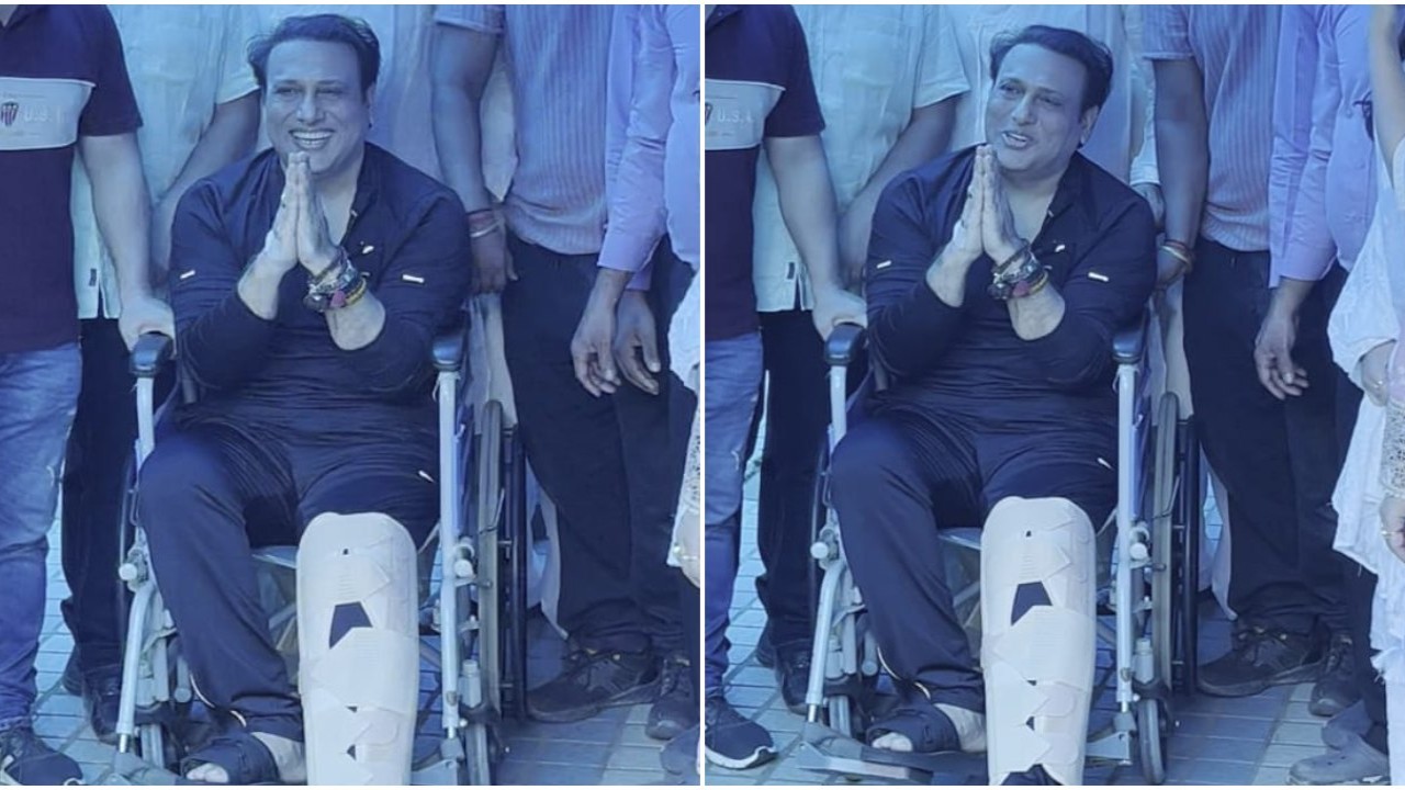 WATCH: Govinda gets DISCHARGED days after accidental bullet injury; flashes smile and greets fans with folded hands