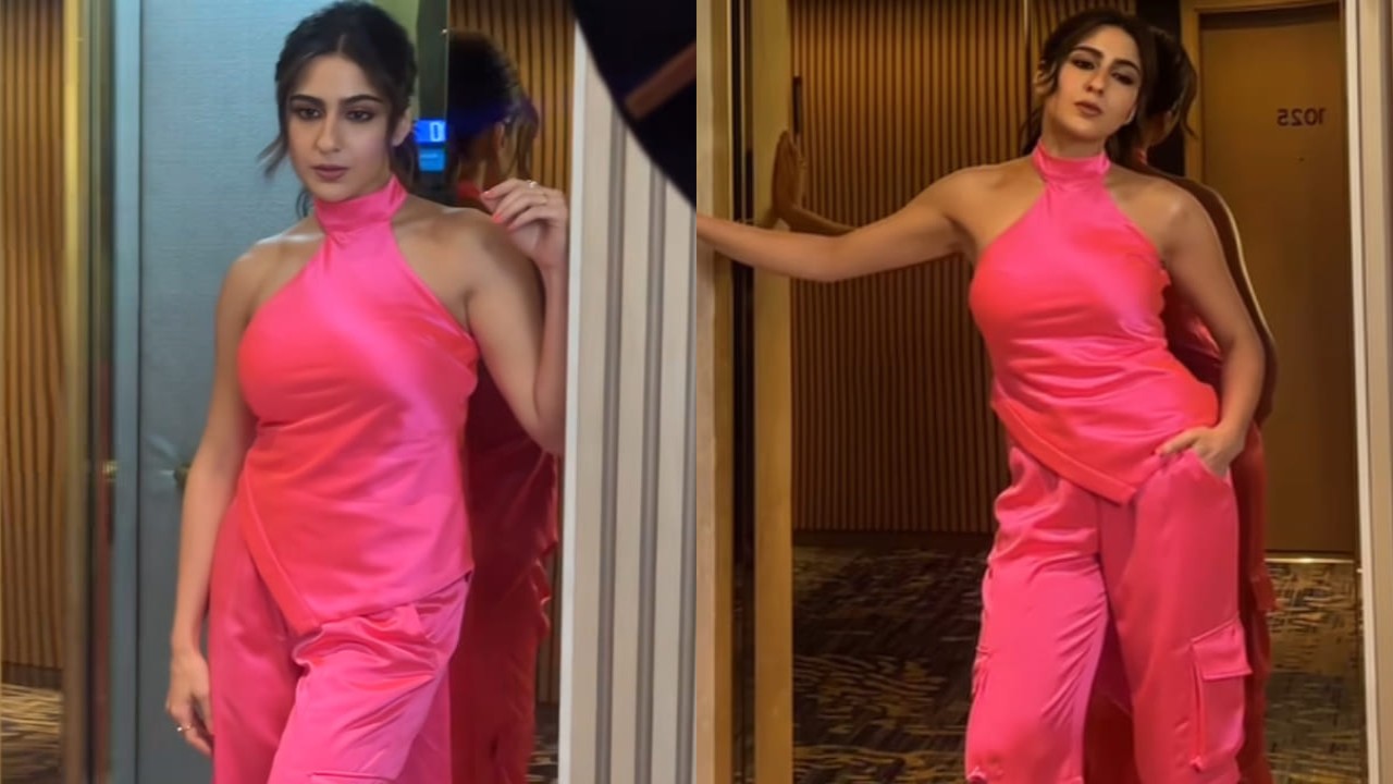 Sara Ali Khan in pink top and pants