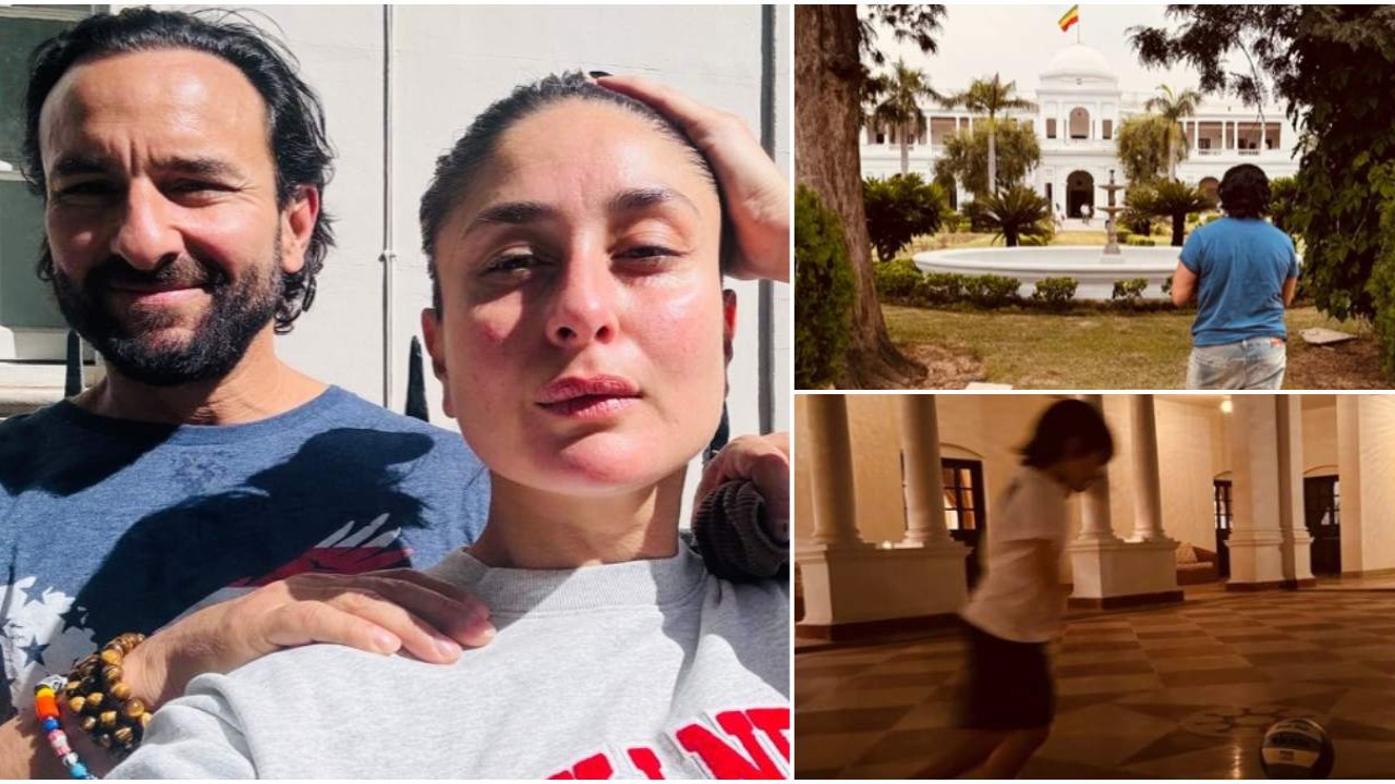 Kareena Kapoor DROPS glimpse of Saif Ali Khan chilling at Pataudi Palace on their wedding anniversary; Taimur plays volleyball; 'My kind of celebration'