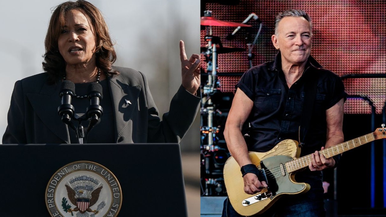 Kamala Harris, Bruce Springsteen via Getty Images