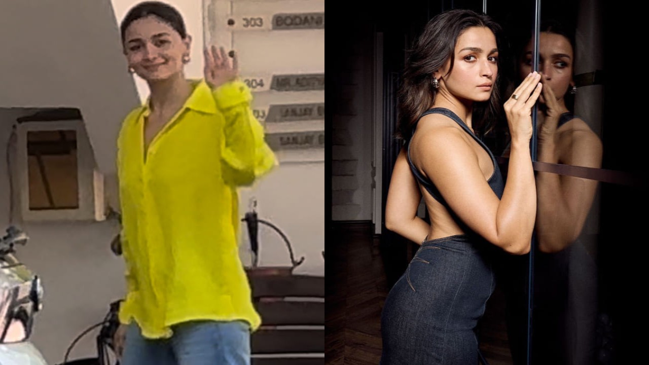 Alia Bhatt spotted in neon shirt and denim jeans