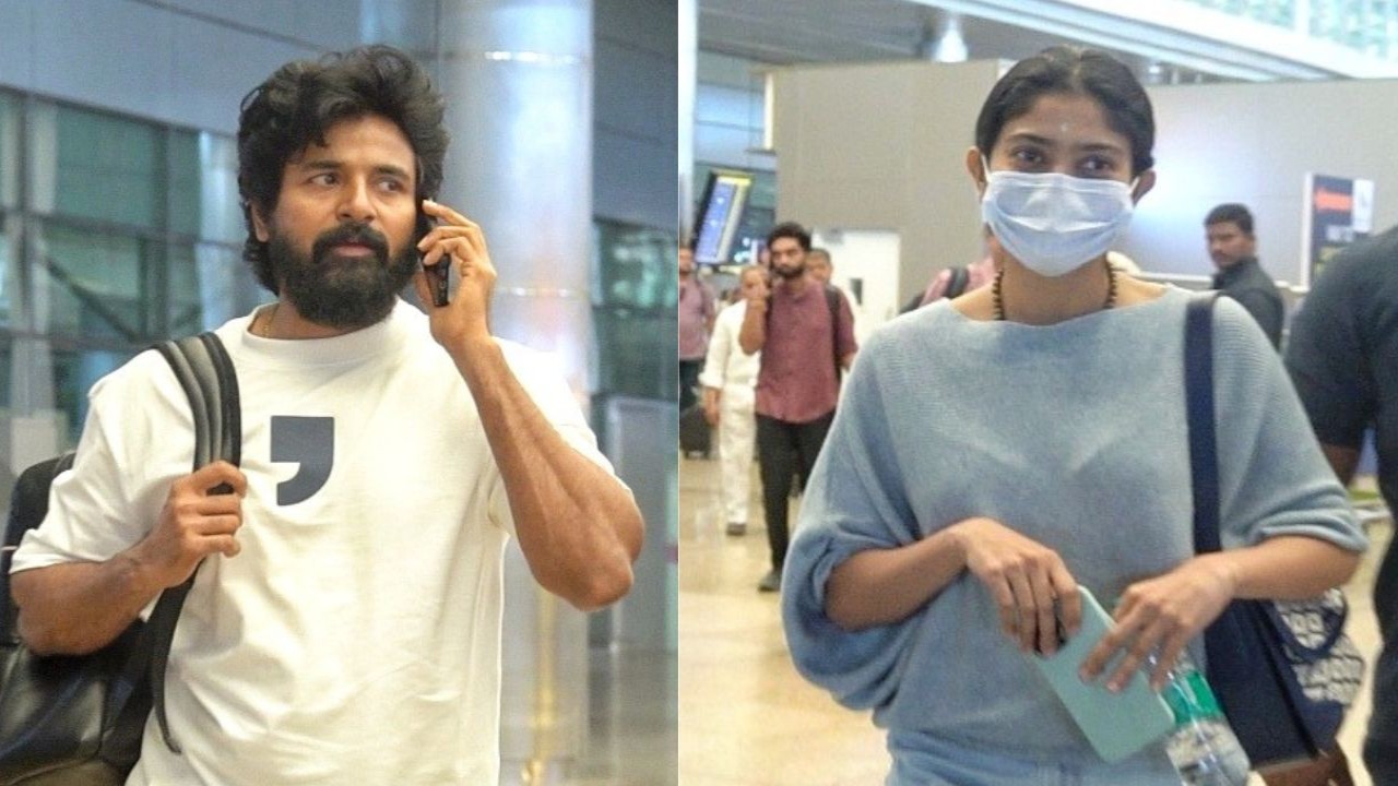 WATCH: Sai Pallavi and Sivakarthikeyan match vibes as they arrive in Hyderabad