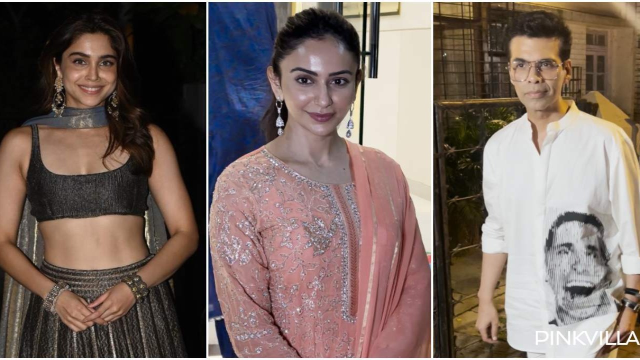 Nikhil Dwivedi Diwali Bash: Sharvari and Rakul dazzle in ethnic outfits; KJo goes subtle