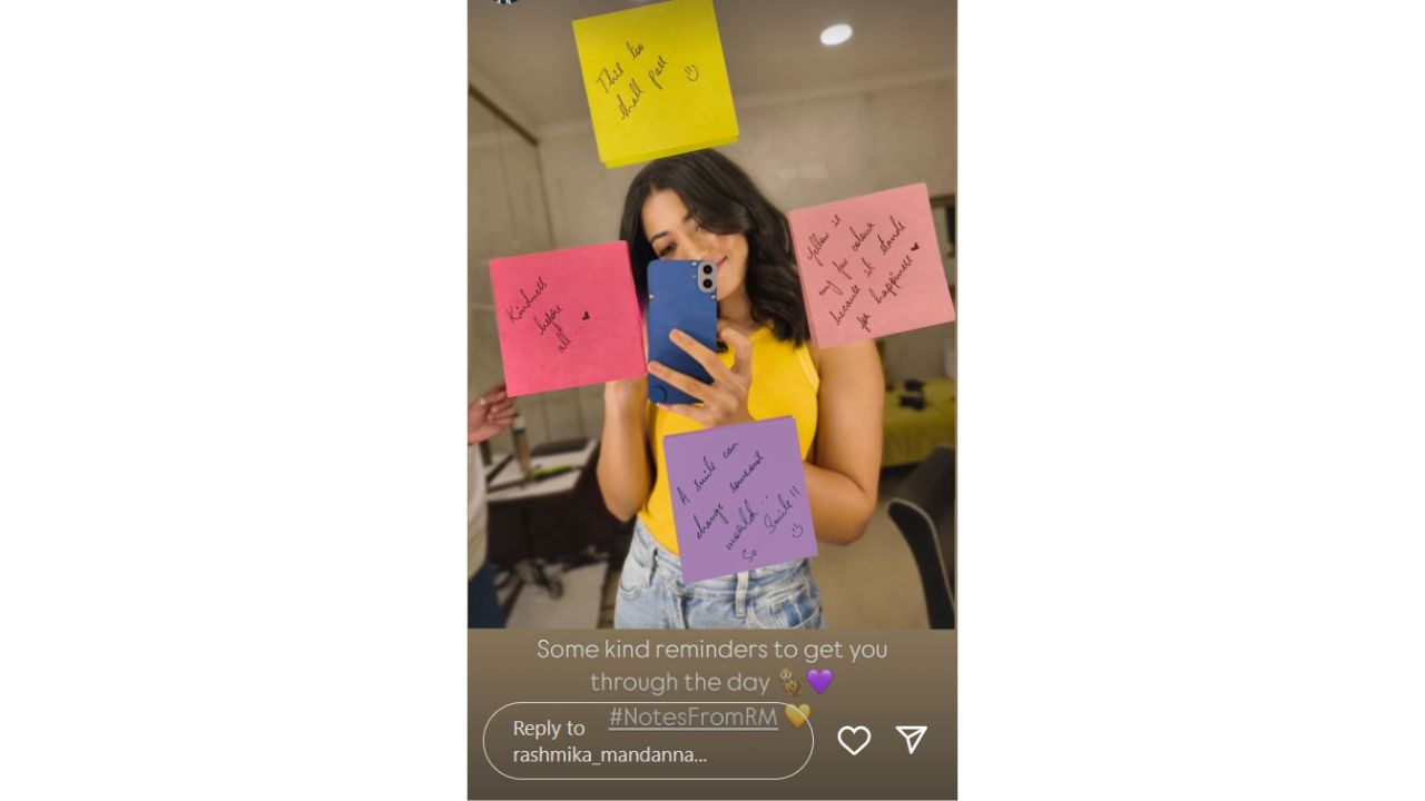 PHOTO: Rashmika Mandanna’s on-point mirror selfie and positive affirmation notes are everything to cure the blues