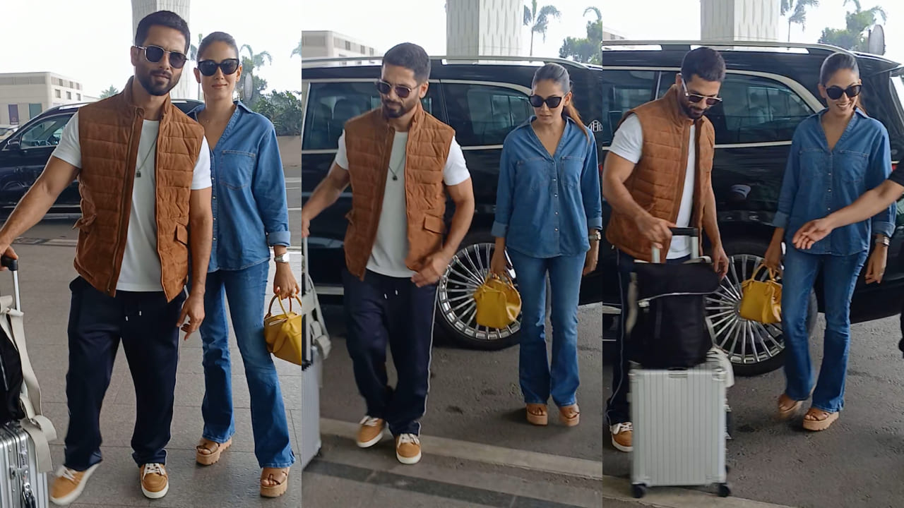 Shahid Kapoor and Mira Rajput at airport