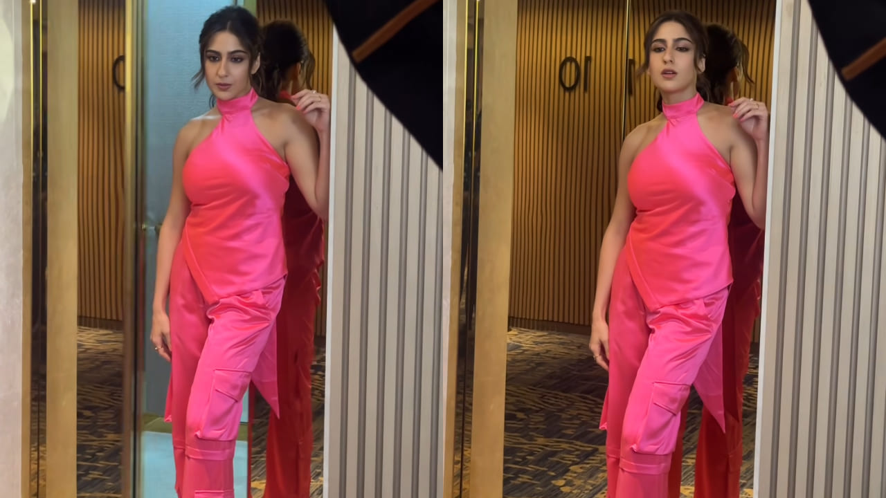 Sara Ali Khan in pink top and pants