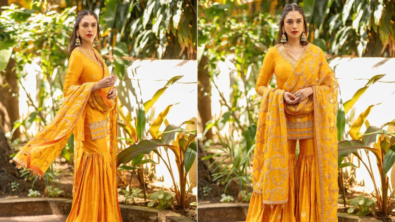 Aditi Rao Hydari in yellow sharara set 