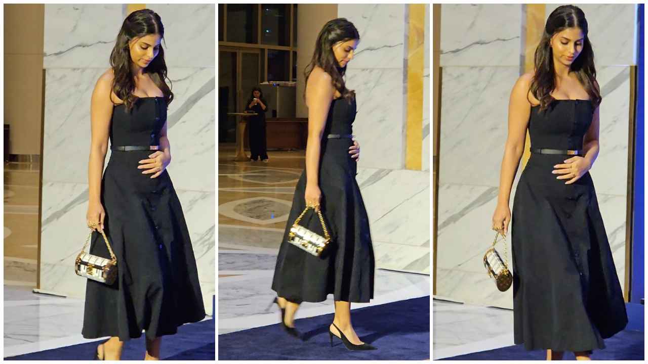 Suhana Khan wears Ralph Lauren black dress and it can be a classic choice for your BFF's bachelorette party (PC: Varinder Chawla)