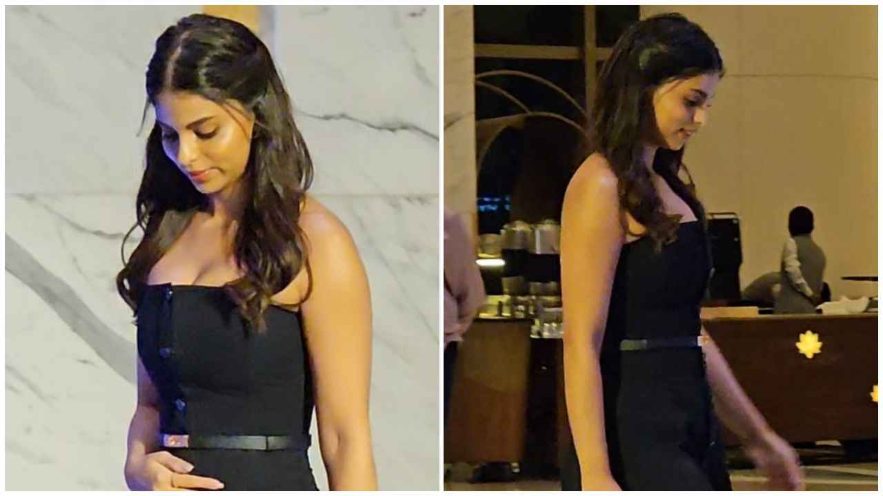 Suhana Khan wears Ralph Lauren black dress and it can be a classic choice for your BFF's bachelorette party (PC: Varinder Chawla)