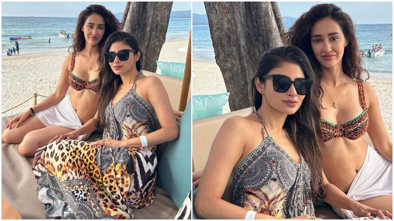 BFFs Mouni Roy and Disha Patani give us beach vacation outfit ideas; swim cover-up is a summer staple (PC: Celebrities Instagram)