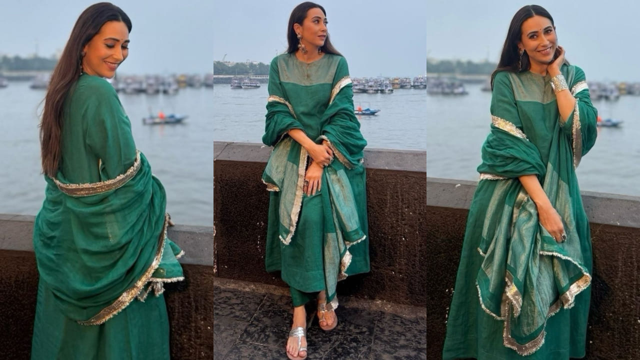 Karisma Kapoor in green kurta set